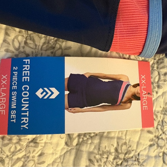 NWT Stylish Navy and Pink Tank Top one shoulder Swim suit and swim shorts - Picture 8 of 8